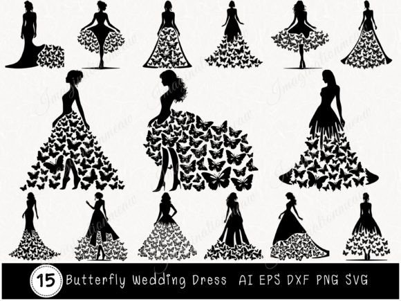 Butterfly Wedding Dress Svg Cut File: A Designer's Delight