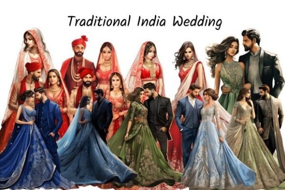 Capturing Cultural Splendor: The Traditional Indian Wedding Clipart