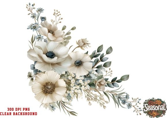Celebrate Spring with Elegant White Wedding Flower Clipart