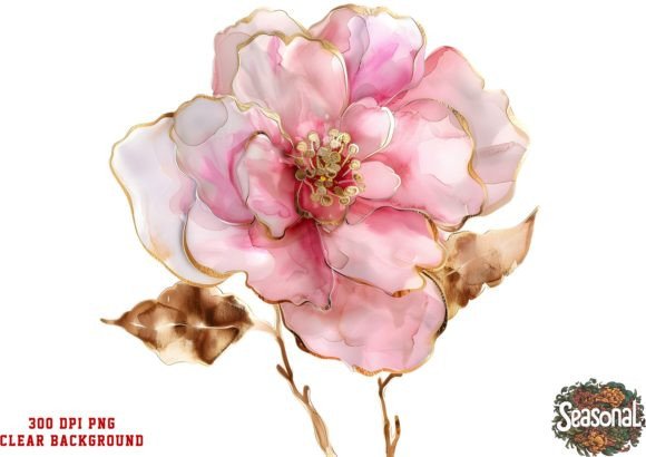 Elegant Pink Wedding Flower Clipart: A Spring Design Essential
