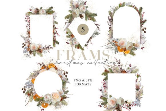 Elegant Rose Frames for Wedding & Holiday Designs