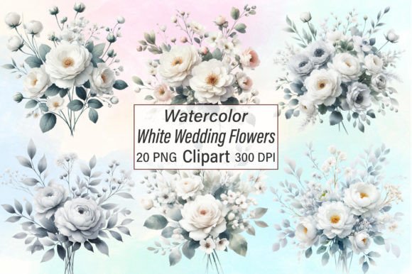 Timeless Elegance: Using Watercolor White Wedding Flowers in Your Designs