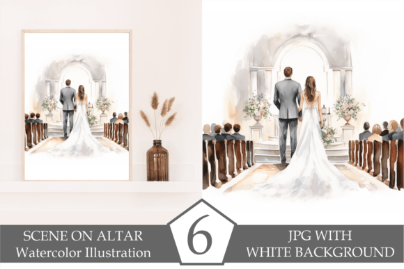 Watercolor Marriage Clipart: Artistic Wedding Day Designs