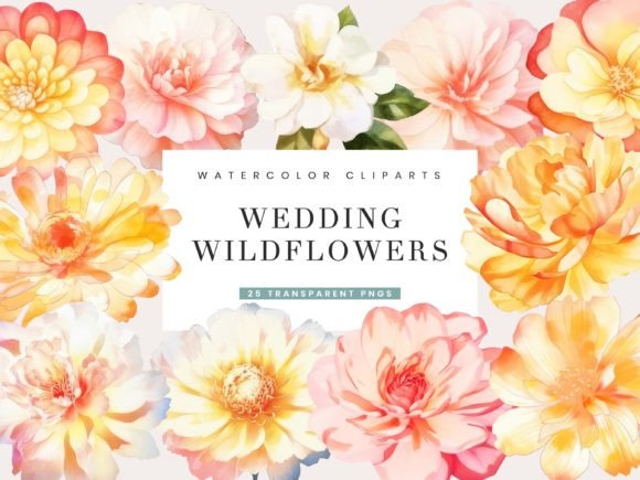 Watercolor Wedding Wildflowers Clipart: A Designer's Dream Asset