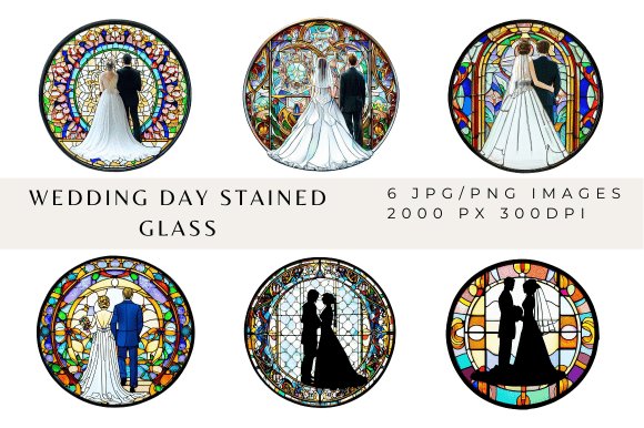 Wedding Day Stained Glass: Capturing Romance in Digital Art