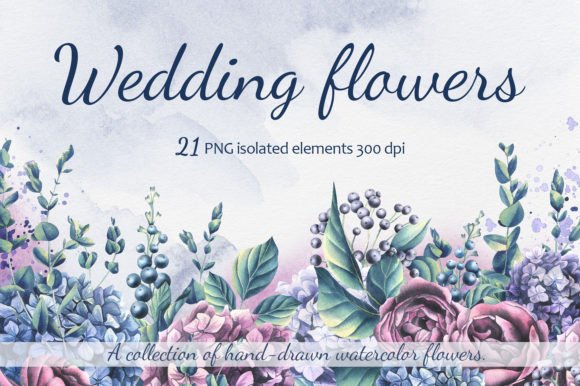 Wedding Flowers: A Watercolor Collection for Elegant Design